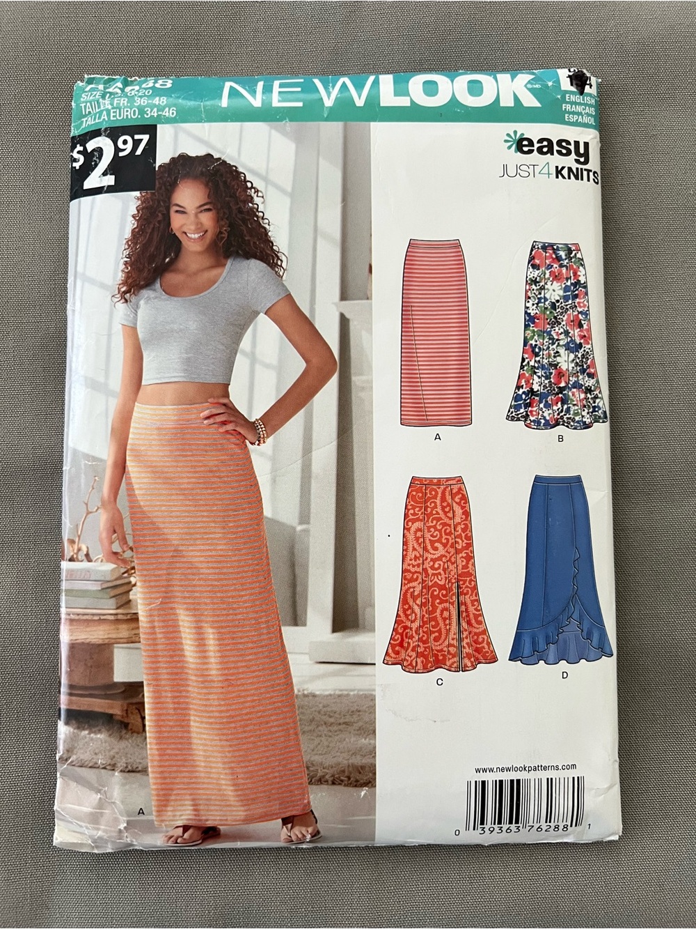 New Look Simplicity 2014 Uncut Knit Skirt Pattern size 8-20 A6288